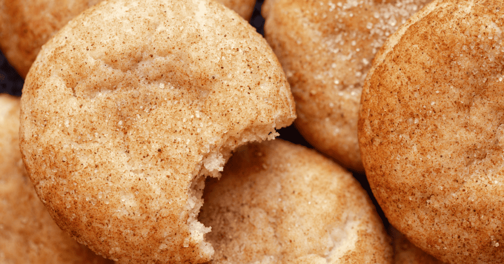 close up of snickerdoodle cookies