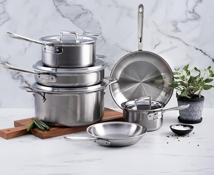 all clad stainless steel 10 piece set