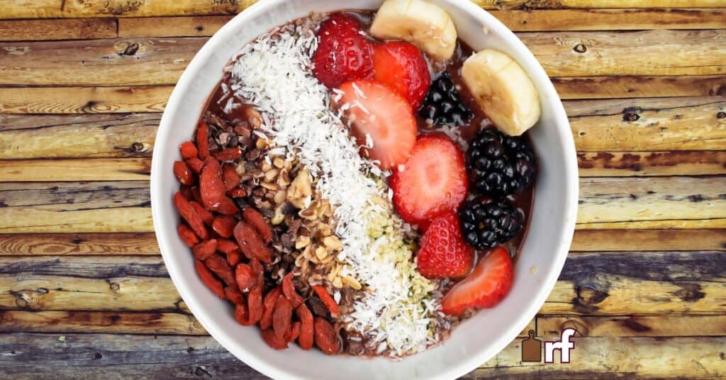smoothie bowl with fruits and nuts