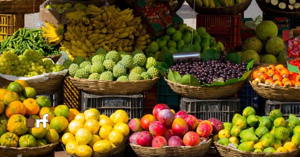 various fruits at a fruit stand
