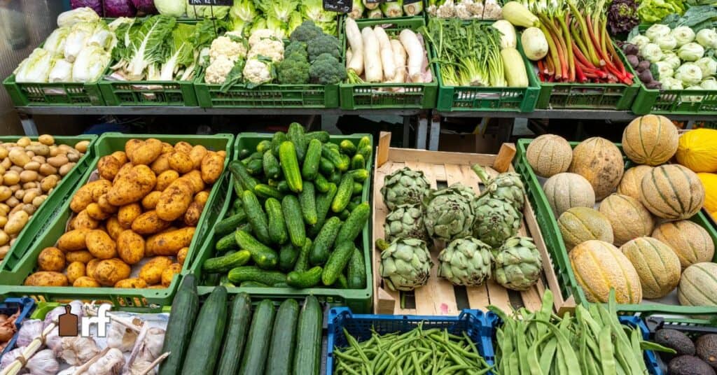 vegetables at a vegetables stand