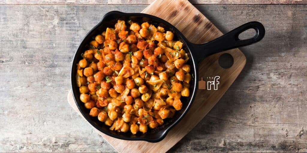 chickpeas in pan